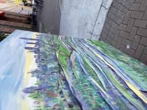 North Carolina Life An Original Painting By Patty Donoghue Travels Through Downtown Winston Salem